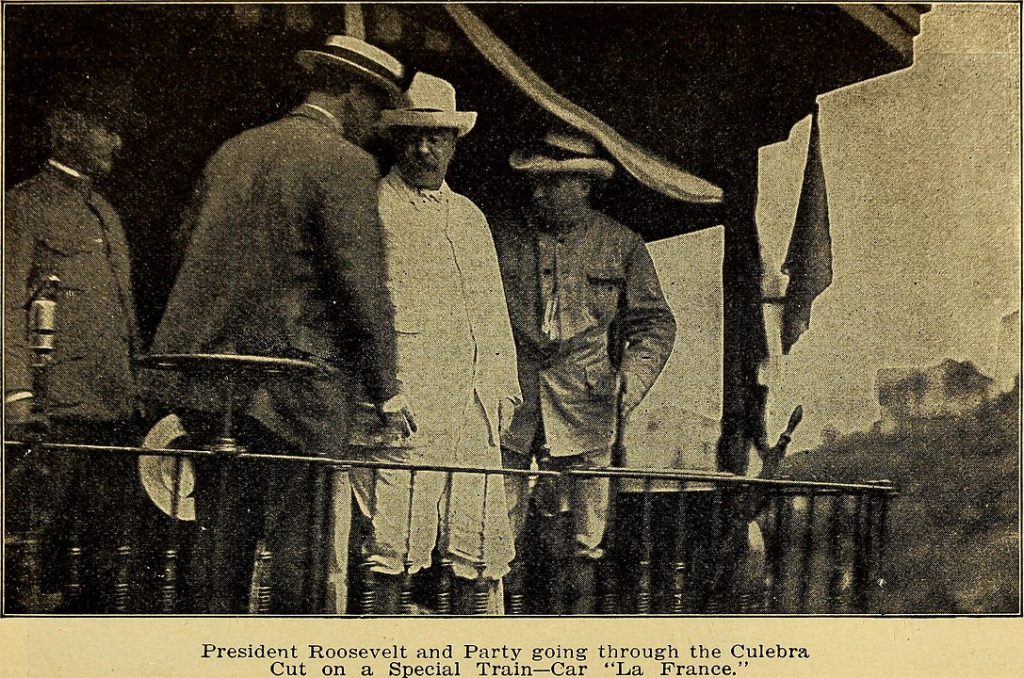 President Teddy Roosevelt wearing a Panama hat.